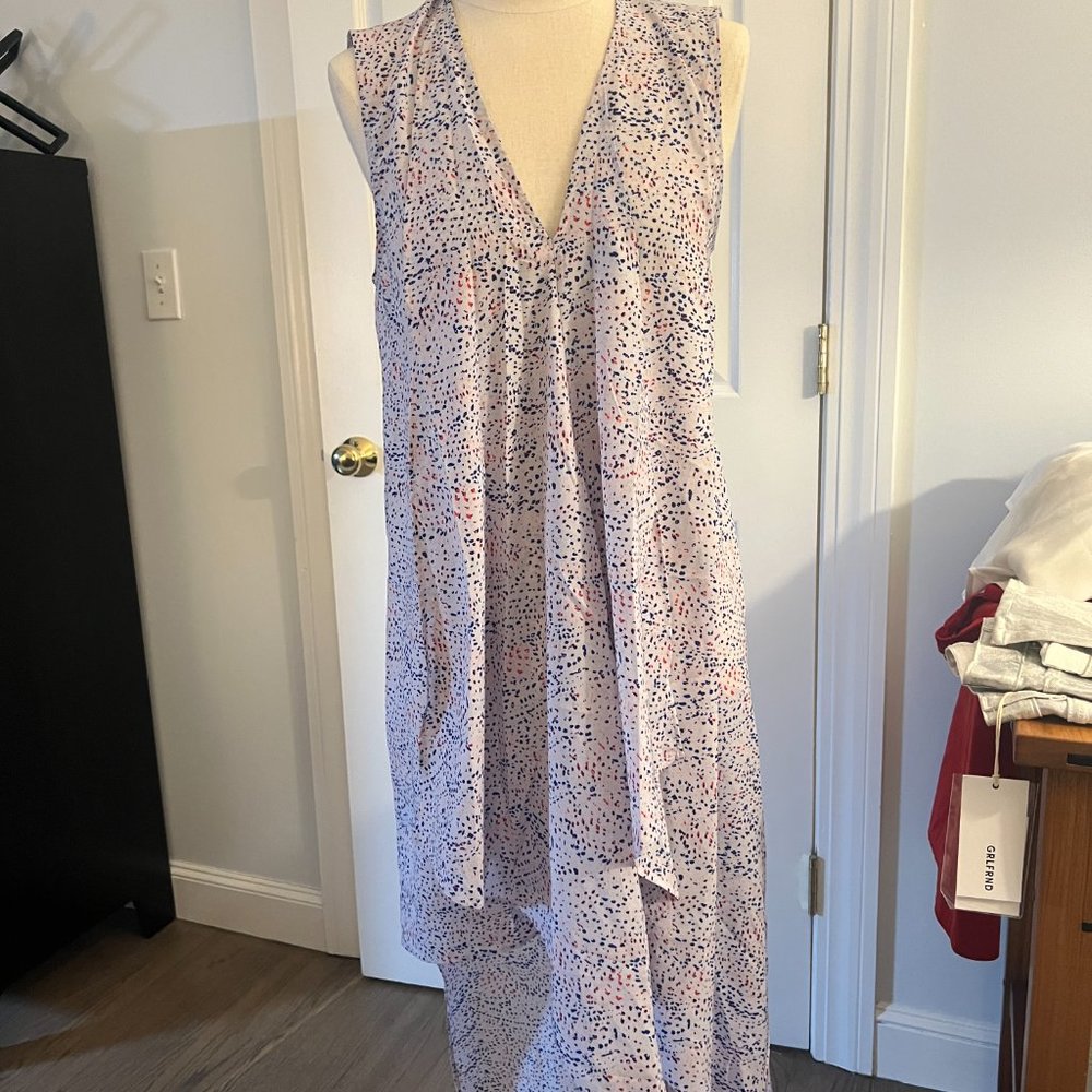 BCBGMaxazria Sleeveless V-Neck Printed Maxi Dress